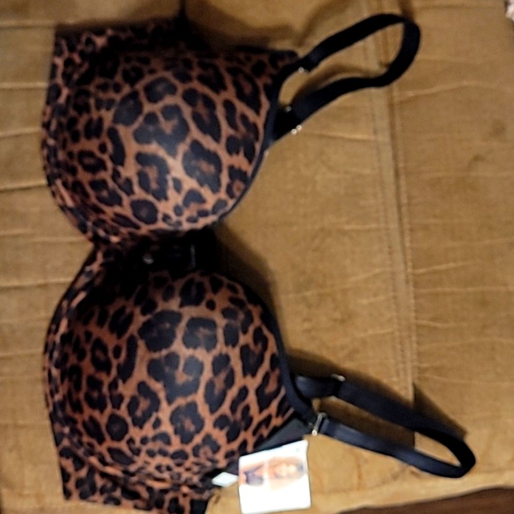 Curvy Couture 40D Leopard Tulip Smooth T-shirt Bra